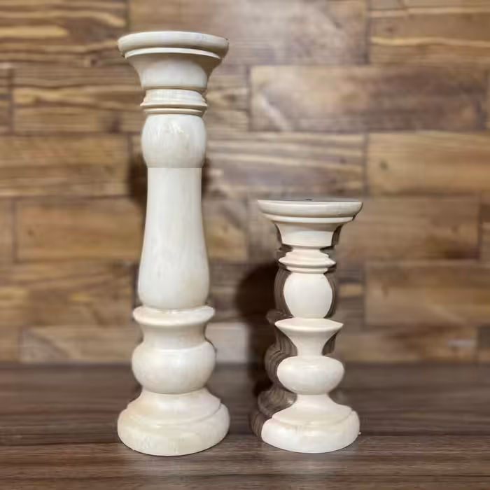 ست 2 تایی شمعدان چوبی با چوب گردو