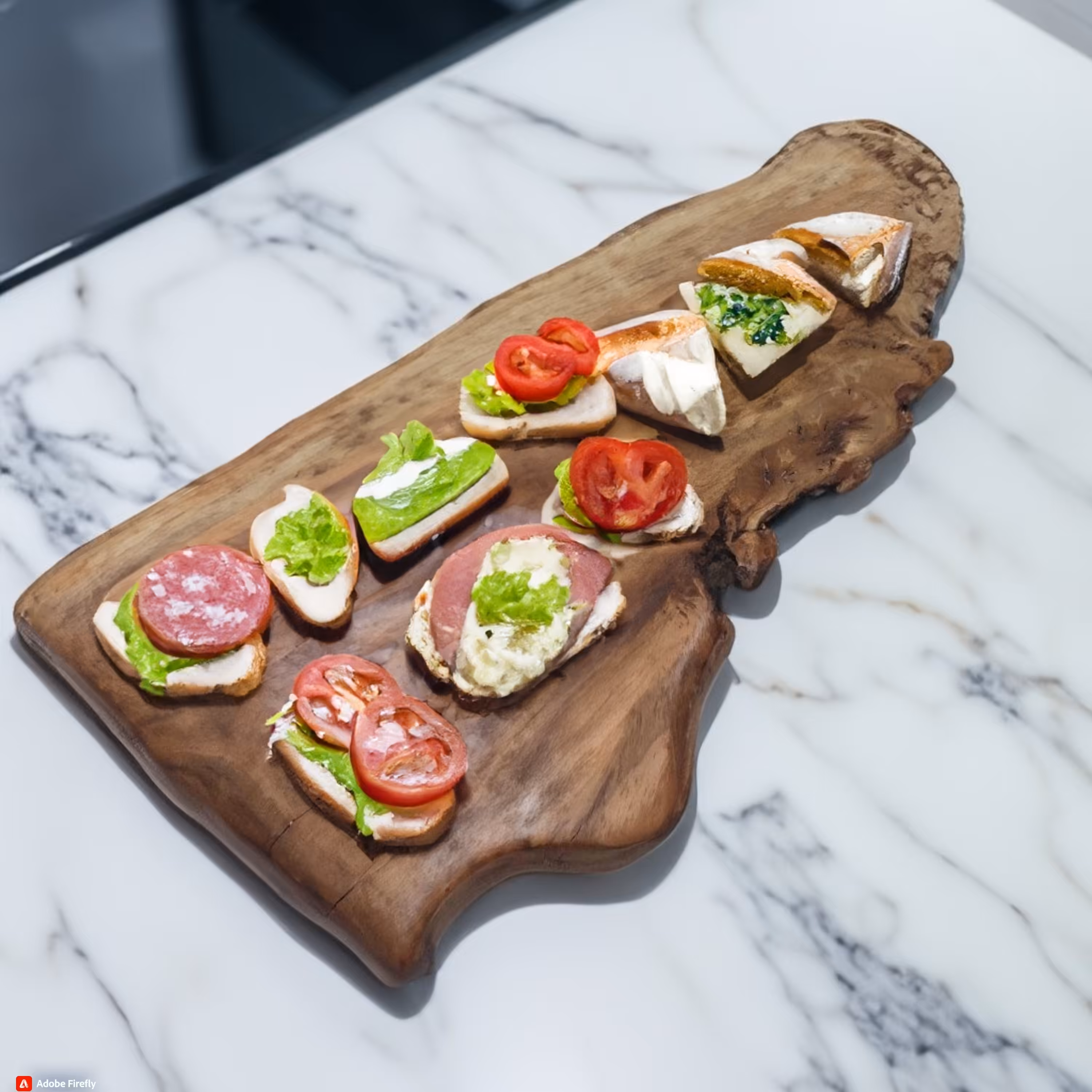 تخته سرو فینگر فود ست 4 عددی چوب توسکا بسیار زیبا با روکش روغن همل