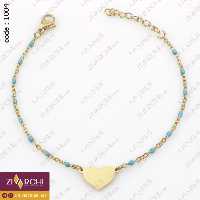 دستبند زنجیری استیل (طرح قلب) 1004