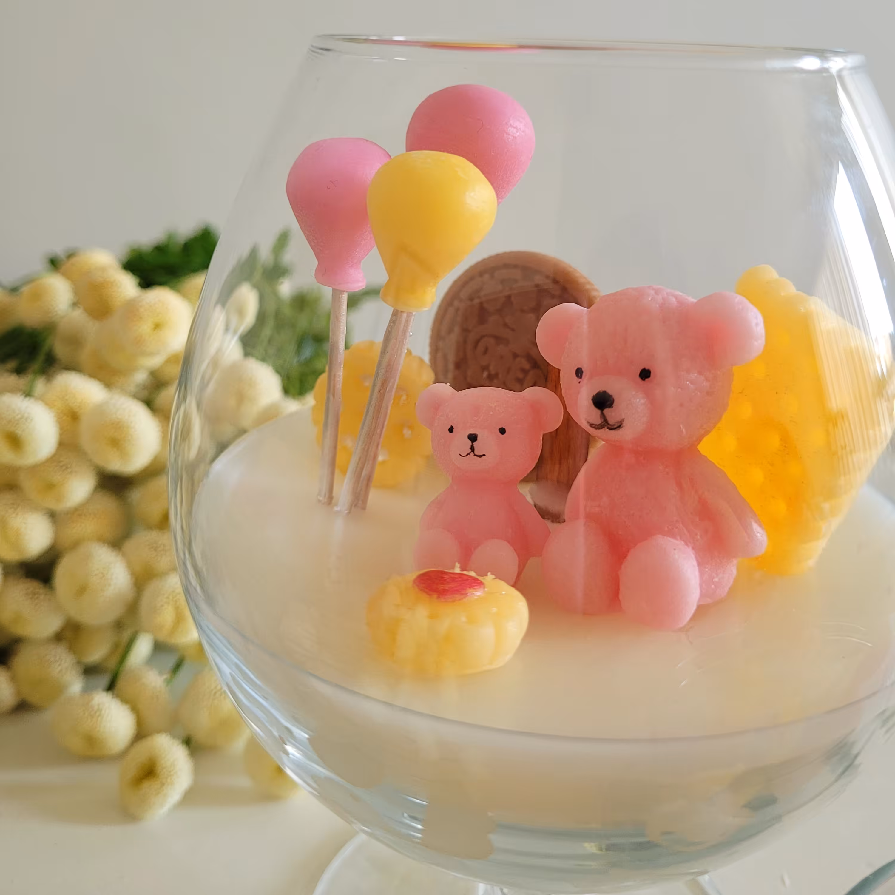 شمع تدی عروسکی داخل گوی