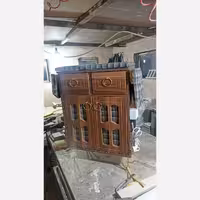 میز اتو کمددار درب و کشو رنگ نیم پلی استر براق و پریزدار