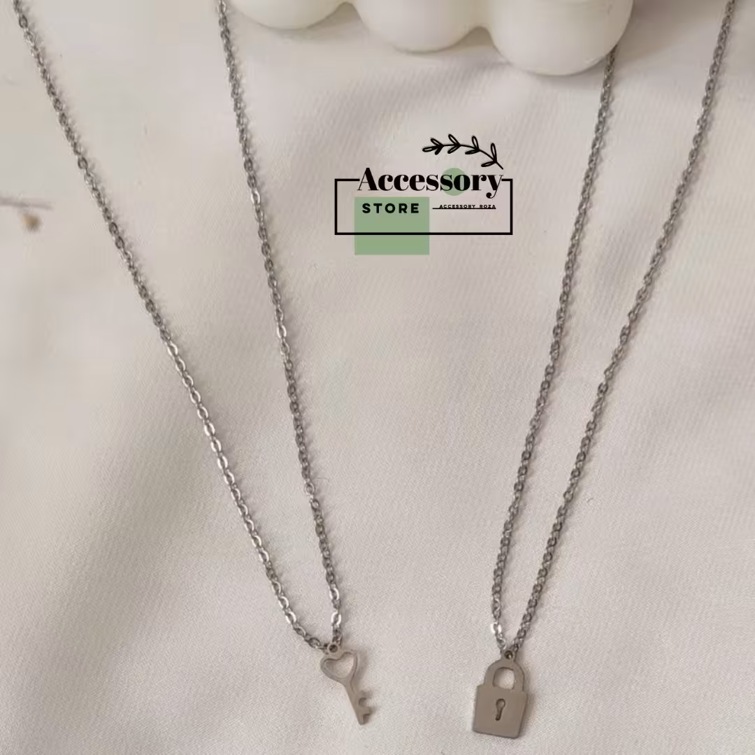 گردنبند ست دونفره قفل و کلید 