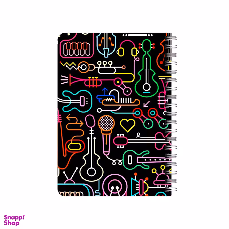 دفترچه یادداشت بامبیلیپ مدل چوبی طرح وسایل موسیقی کد 3712666