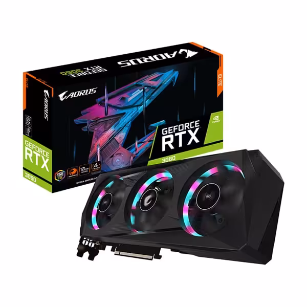 کارت گرافیک گیگابایت مدل AORUS GeForce RTX™ 3060 ELITE 12G