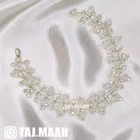 ریسه موی کریستال طلایی ماه فام و تاج ماه