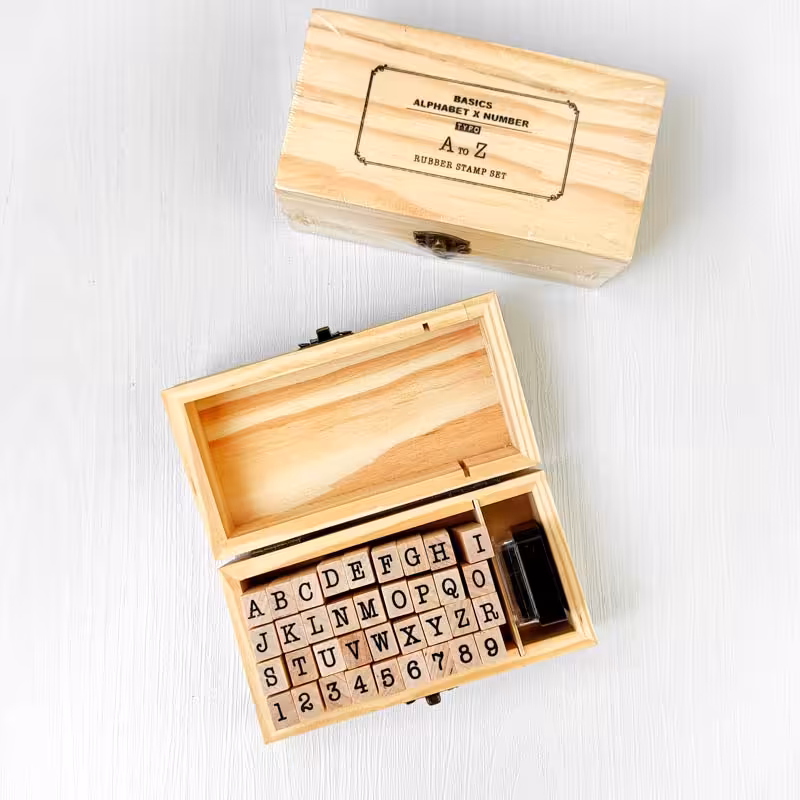 مهر چوبی الفبا و اعداد انگلیسی