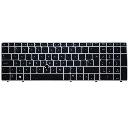 کیبرد لپ تاپ اچ پی EliteBook 8560P مشکی-با موس فریم نقره ای