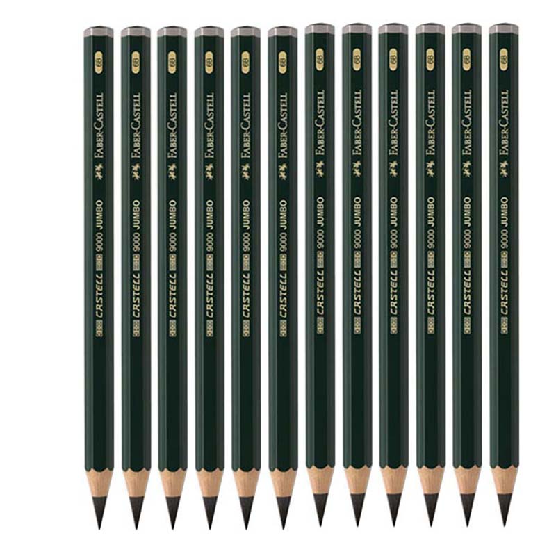 خرید مداد طراحی Faber-Castell 9000 گرافیتی جامبو B6 بسته 12 عددی