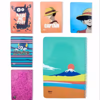 دفتر 60 برگ تک خط فنری جلد گلاسه طرح فانتزی الیپون کد 63105