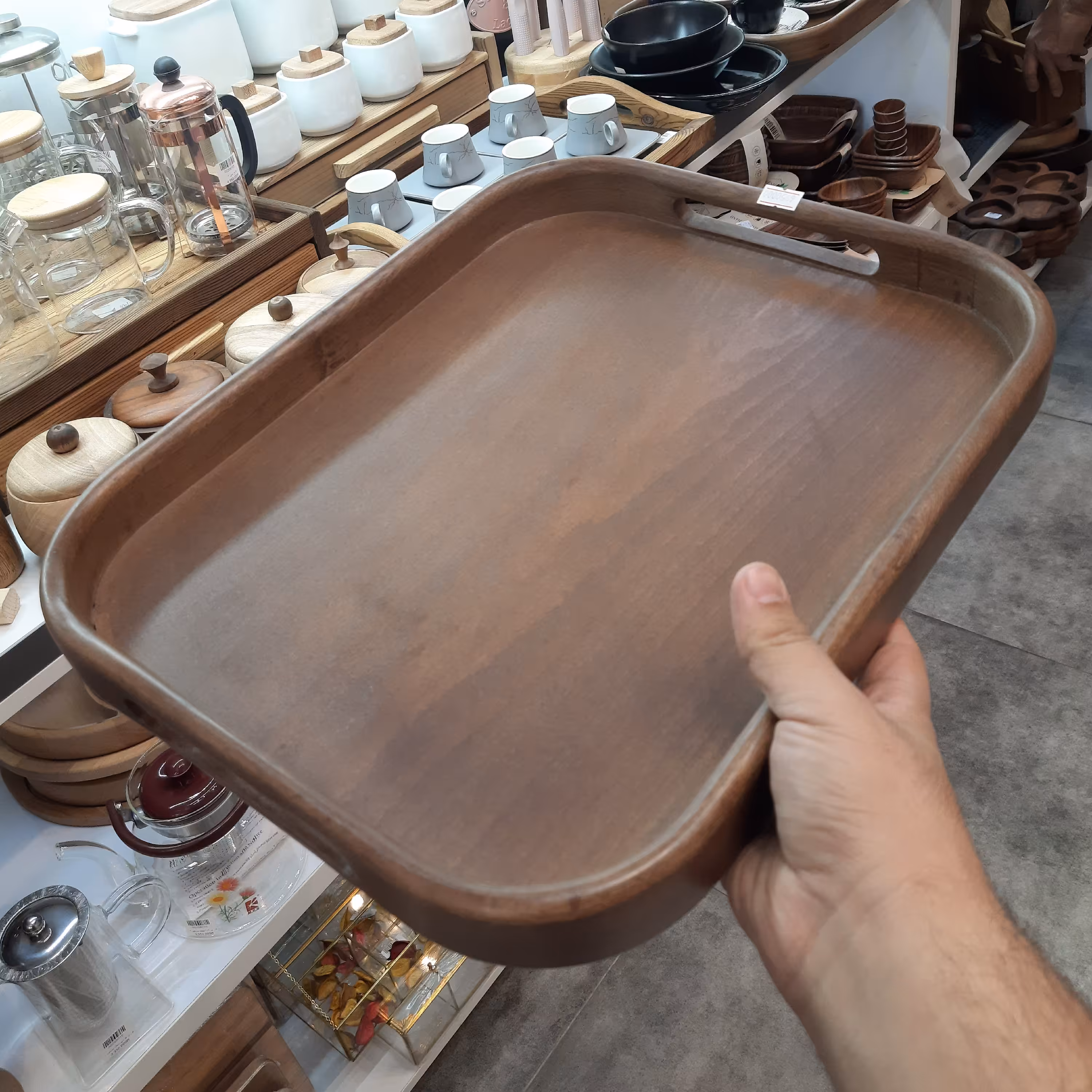 سینی پذیرایی تمام چوب مستطیل بزرگ