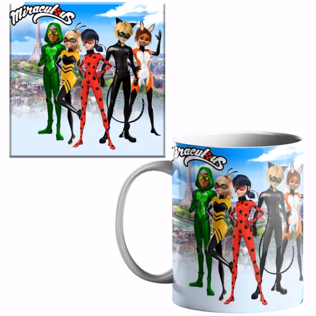 ماگ طرح دختر کفشدوزکی همراه با زیرلیوانی کد246