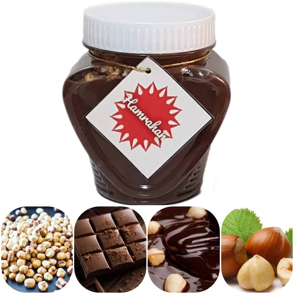 شکلات صبحانه فندقی خانگی با تکه های فندق بسیار مقوی و مغذی 400گرمی