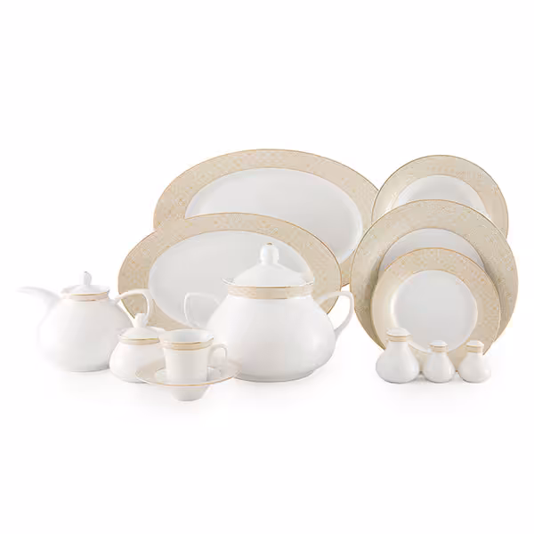 سرویس غذاخوری 108 پارچه چینی زرین مدل آناهید