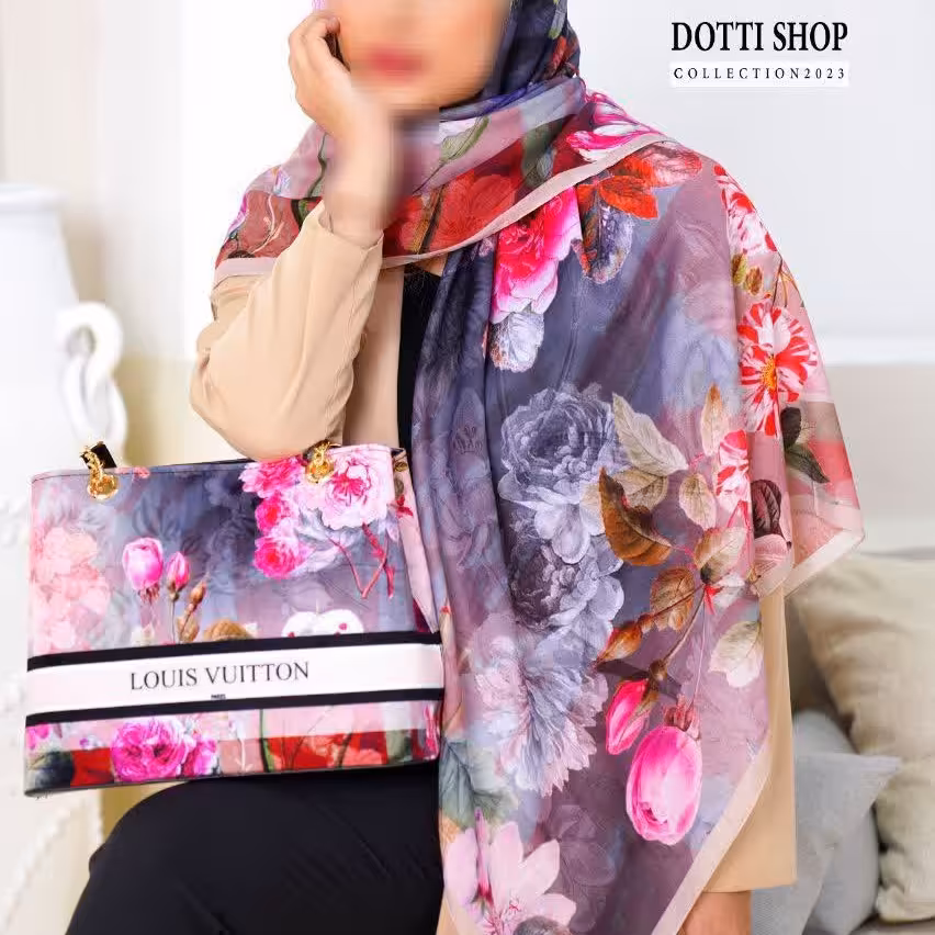 ست کیف و شال گل بهاری