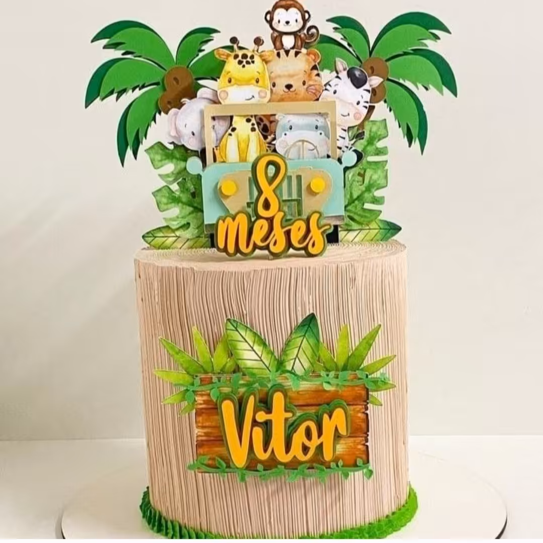 تاپرکیک تولد کودک تم حیوانات جنگل (safari)