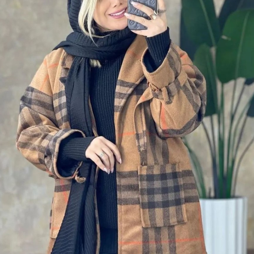پالتو چهار خونه آستر دار