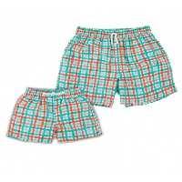 ست مایو شورتی پدر و پسر طرح شطرنجی Archimede Boy Men Boxer Checks