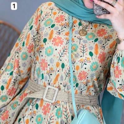 پیراهن بهاری پلیسه گلنار زنانه کد 00226