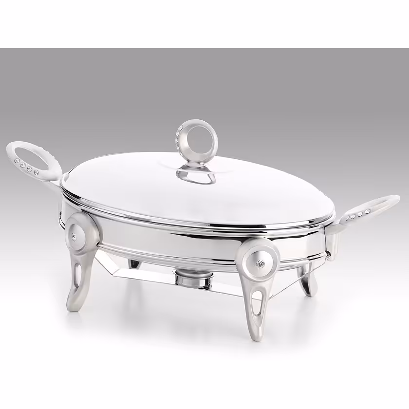 سوفله بیضی متوسط تک استیل مدل نگین دار (استیل)