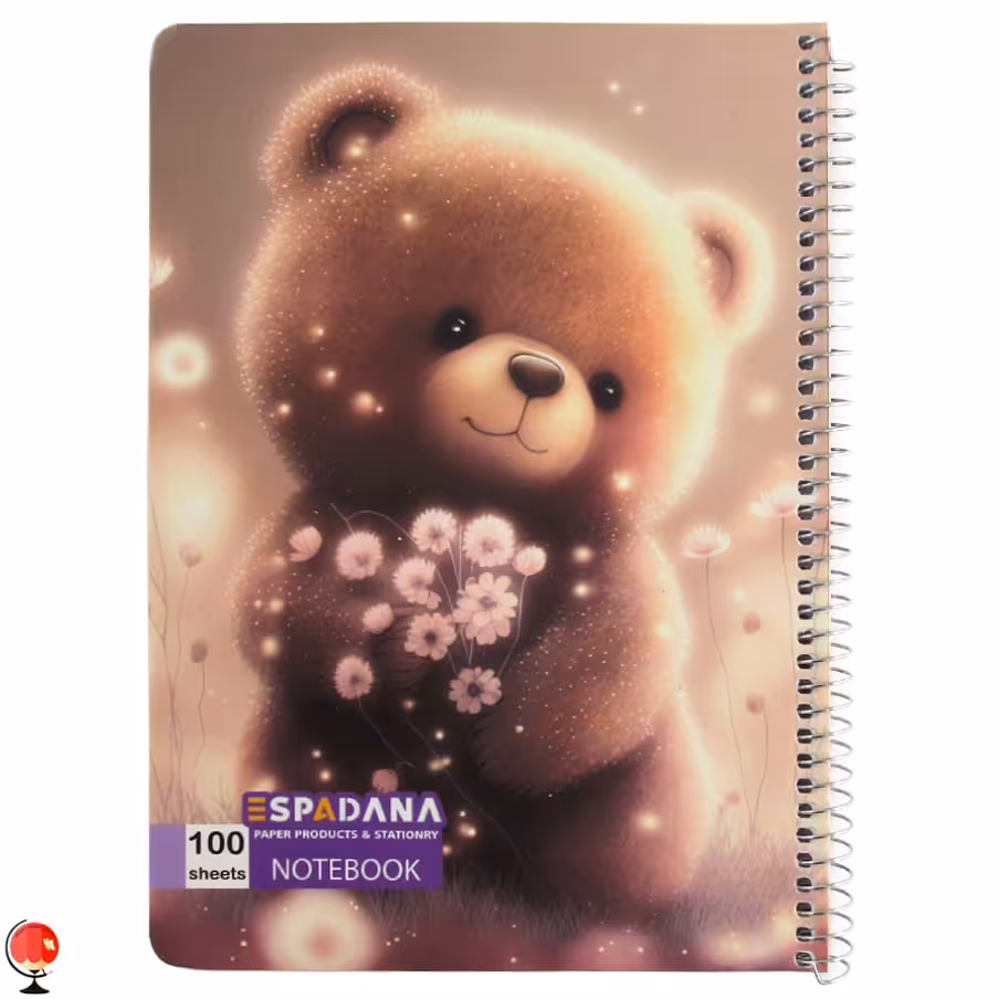 دفتر مشق 100 برگ سیمی طرح خرس اسپادانا
