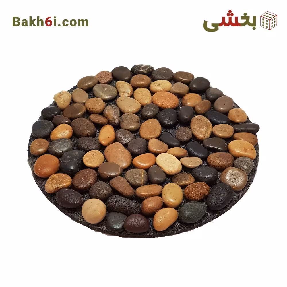 زیرقابلمه و قوری طرح سنگی گرد