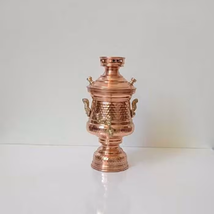 سماور مسی کوچک چکشی مینیاتوری طرح خمره ای نانو شده