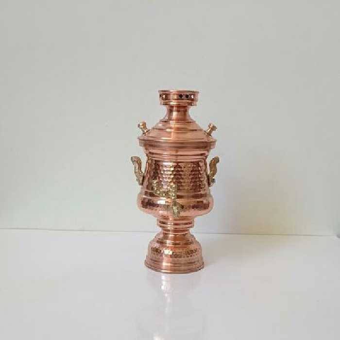 سماور مسی کوچک چکشی مینیاتوری طرح خمره ای نانو شده