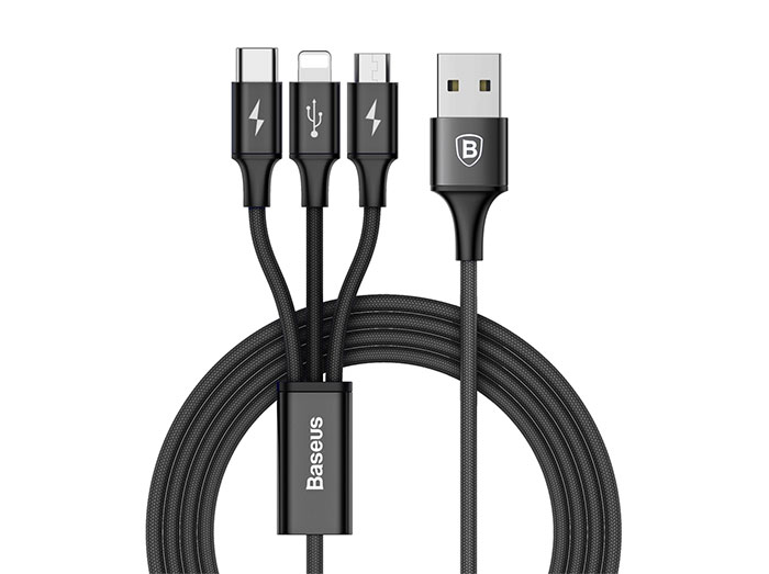 کابل سه سر بیسوس Baseus Rapid Series 3 In 1 Cable 12M