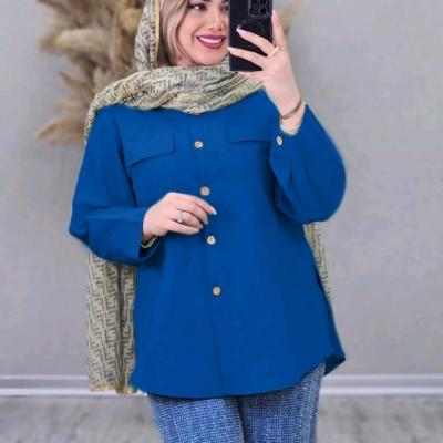 شومیز مانتویی بغل زیپ داکرون