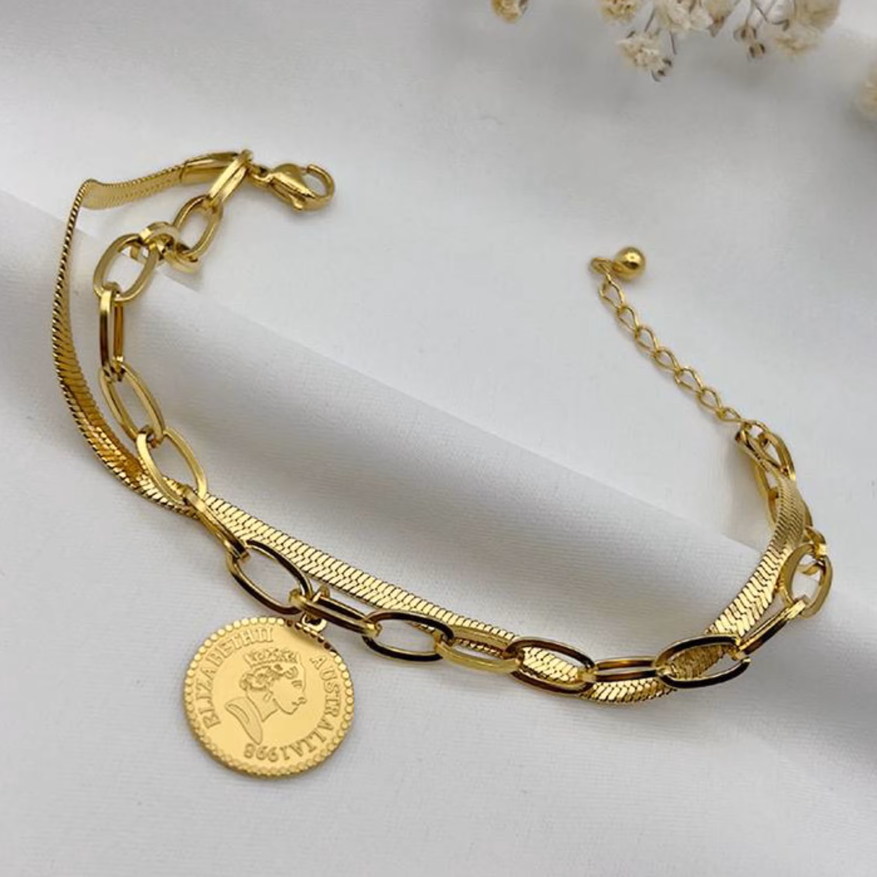 دستبند استیل رنگ ثابت ضد حساسیت