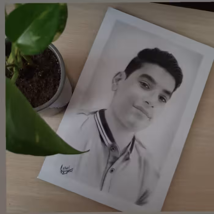 طراحی چهره سیاه قلم سایز آ4 هدیه ی تولد سورپزایز روز مرد روز پدر ولنتاین هدیه هنری مردونه