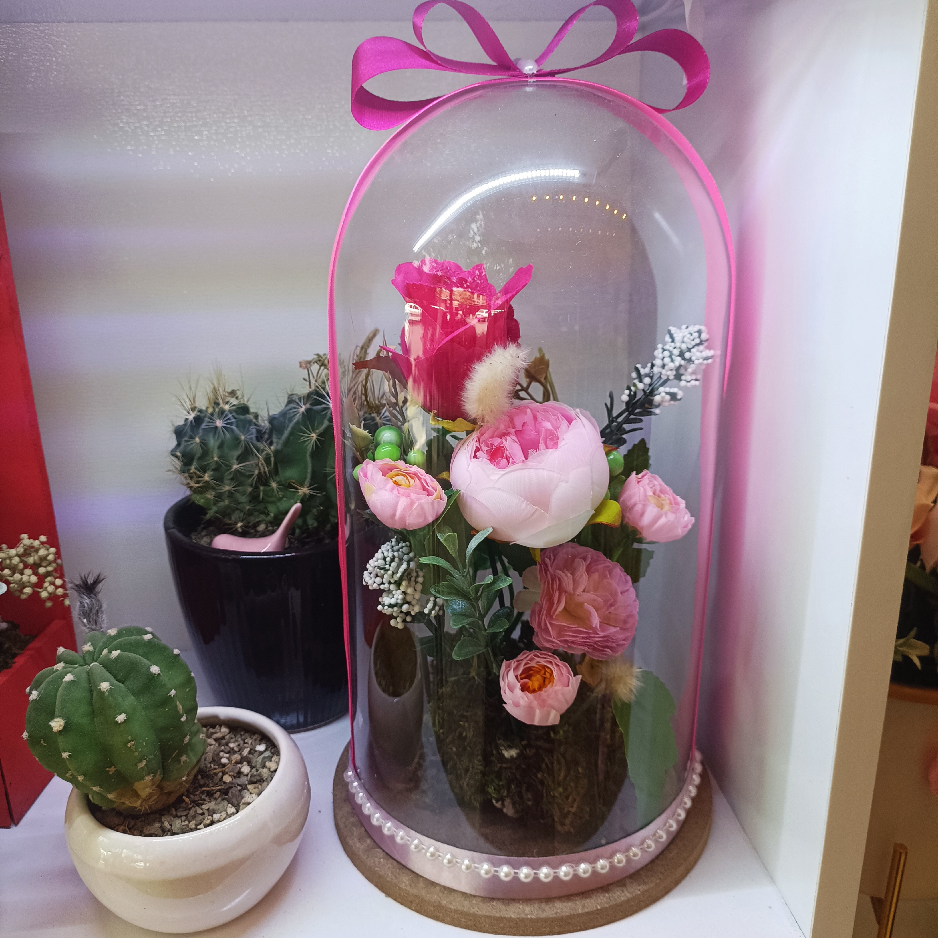 حباب شیشه ای گل مصنوعی