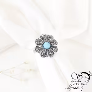 انگشتر گل نقره زنانه کد:2106