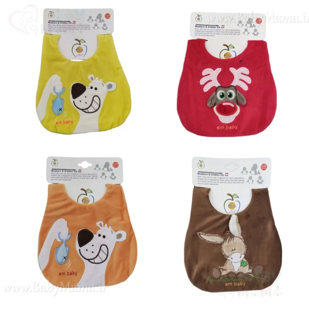 پیش بند مخمل دکمه دار کودک مدل حیوانات نازدار