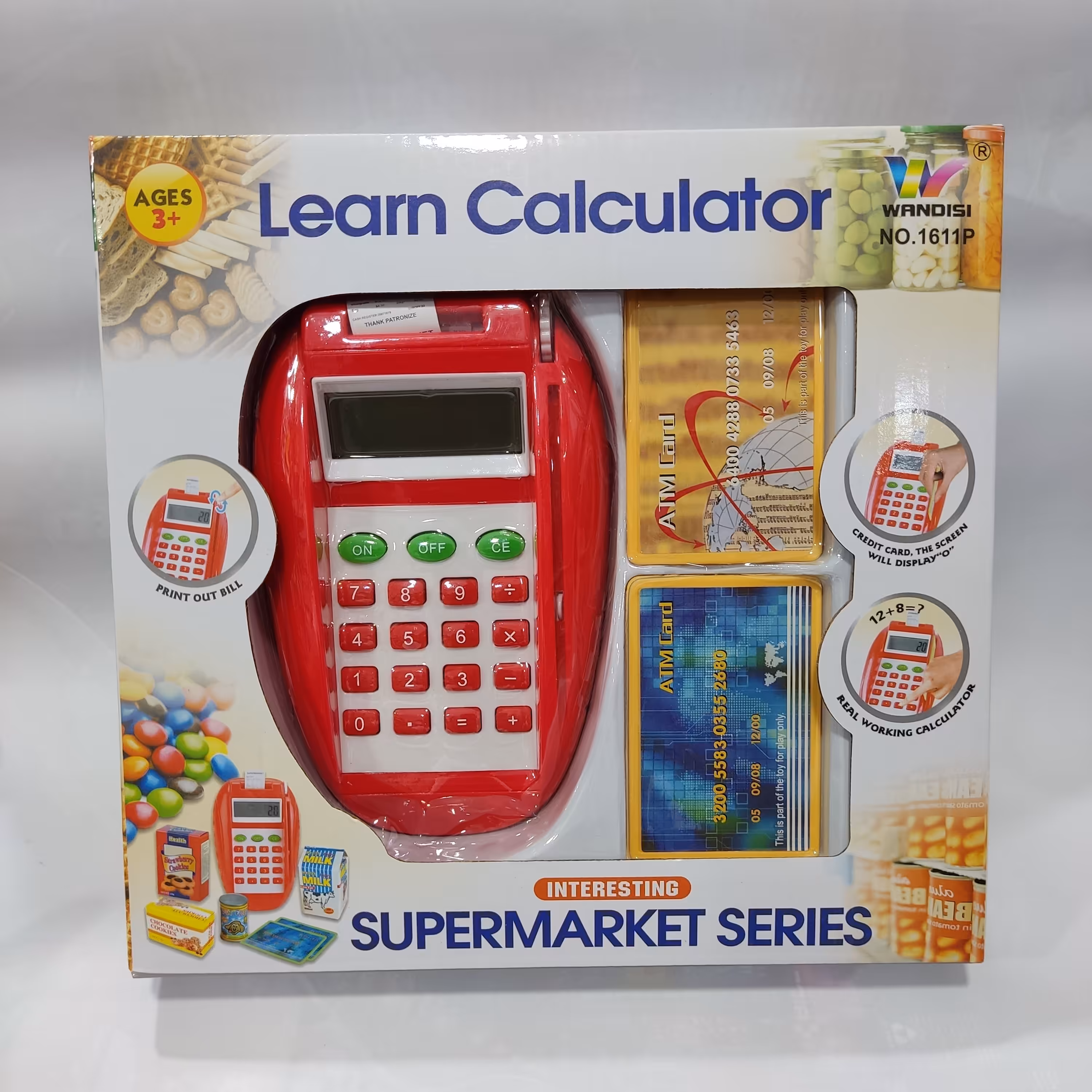 اسباب بازی دستگاه کارت خوان باتری خور و ماشین حساب