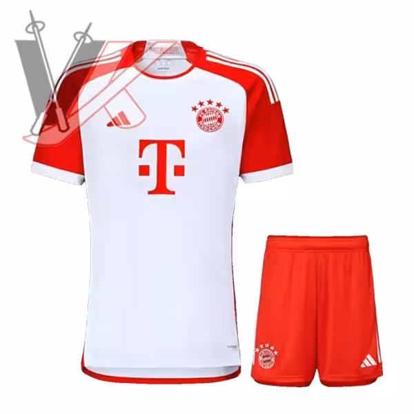 کیت اول بایرن مونیخ 2024 ست پیراهن و شورت با لوگوی دوختی و تایلندی کد 2307007