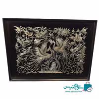 تابلو قلم زنی مس سایز 60در80سانت گل و مرغ