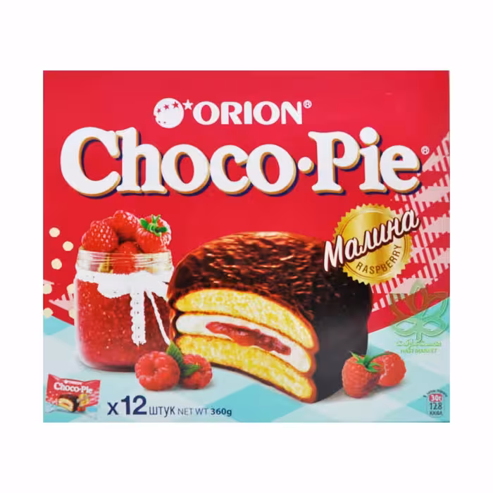 پک 12 تایی کیک والس با مغز رزبری شوکو پای - choco pie