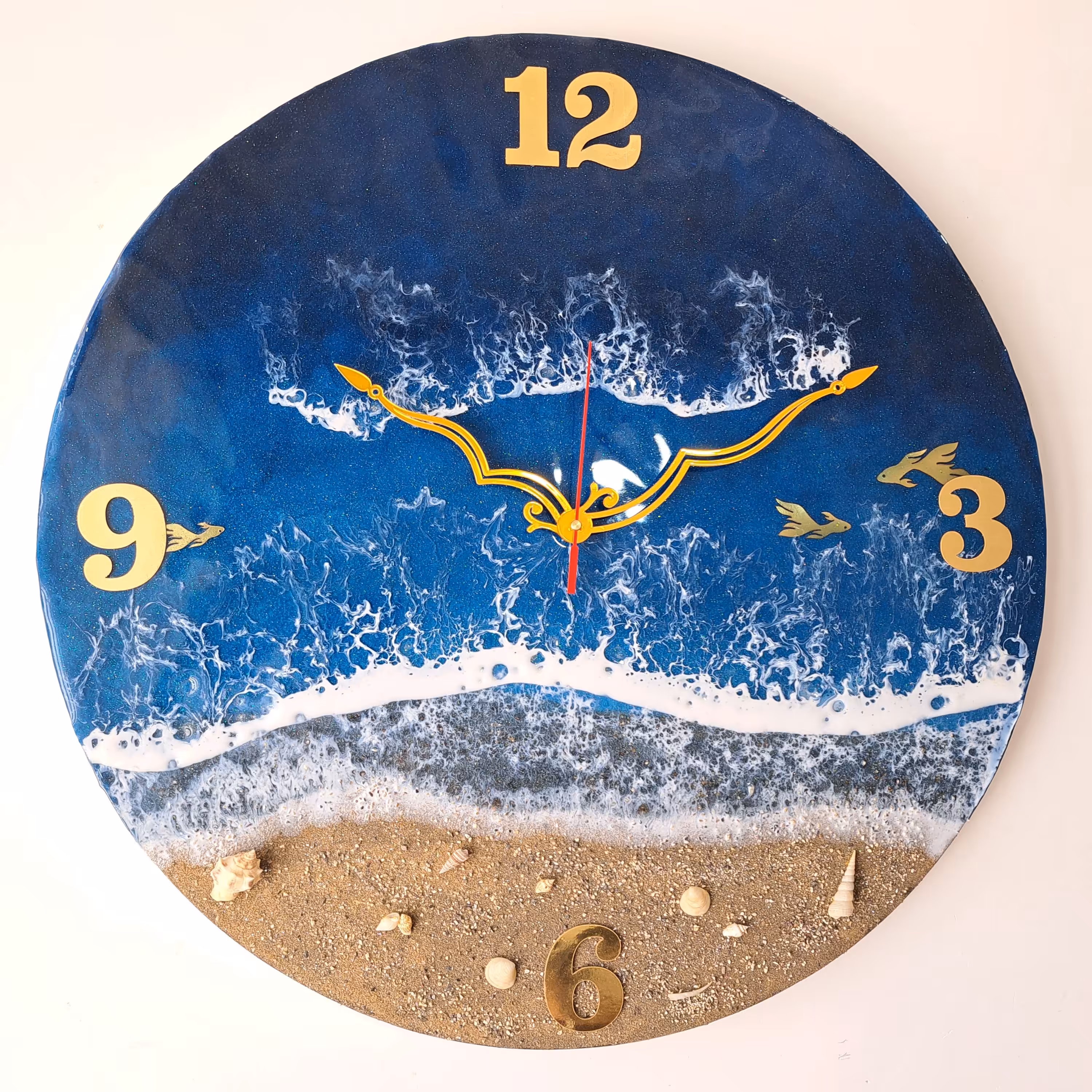 ساعت دیواری طرح دریا قطر 50 سانت با موتور آرام گرد فروش ویژه به مناسب عید قربان