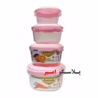 ظرف نگهدارنده سوپاپ دار  پلی نیک مربع 4 عددی