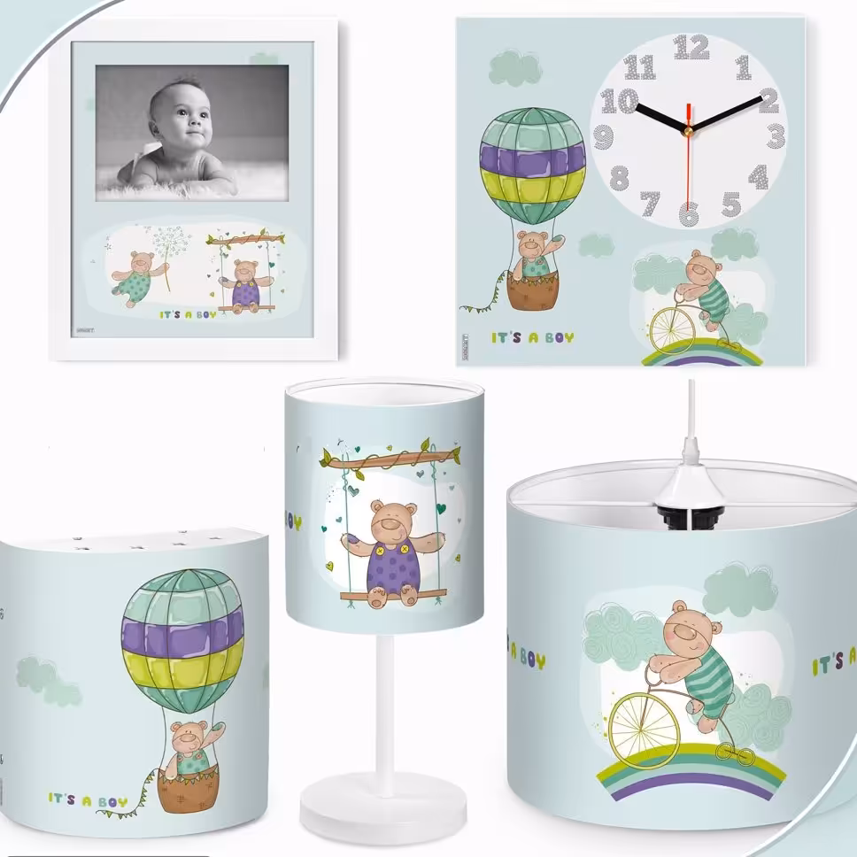 ست لوستر اتاق کودک طرح خرس و بالن کد 7810