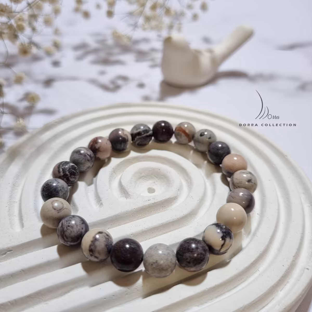 دستبند زنانه مردانه جاسپر پرسلین  porcelian jasper