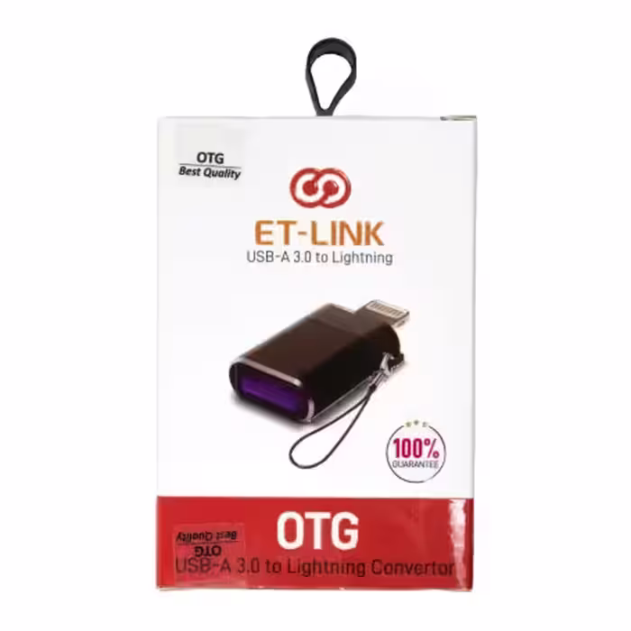 تبدیل OTG کانکتور Lightning مارک ET-LINK(یک سال گارانتی معتبر)