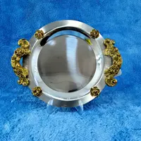 سینی استیل نگار گرد کوچک مدل گلستان کد 417 با ارسال رایگان