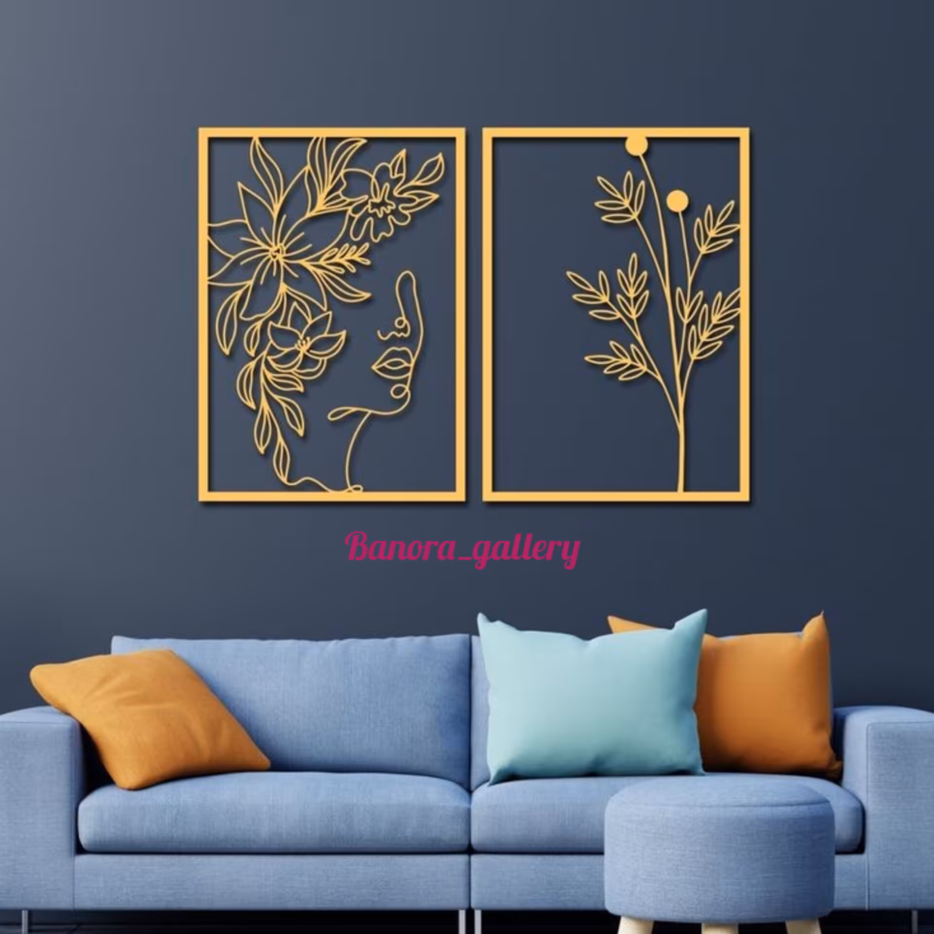 تابلو 2 تکه طلایی