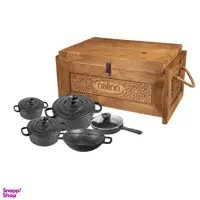 سرویس قابلمه چدن 9 پارچه نالینو مدل Dio به همراه جعبه چوبی