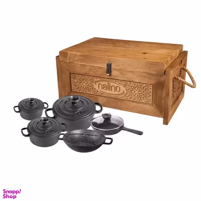 سرویس قابلمه چدن 9 پارچه نالینو مدل Dio به همراه جعبه چوبی