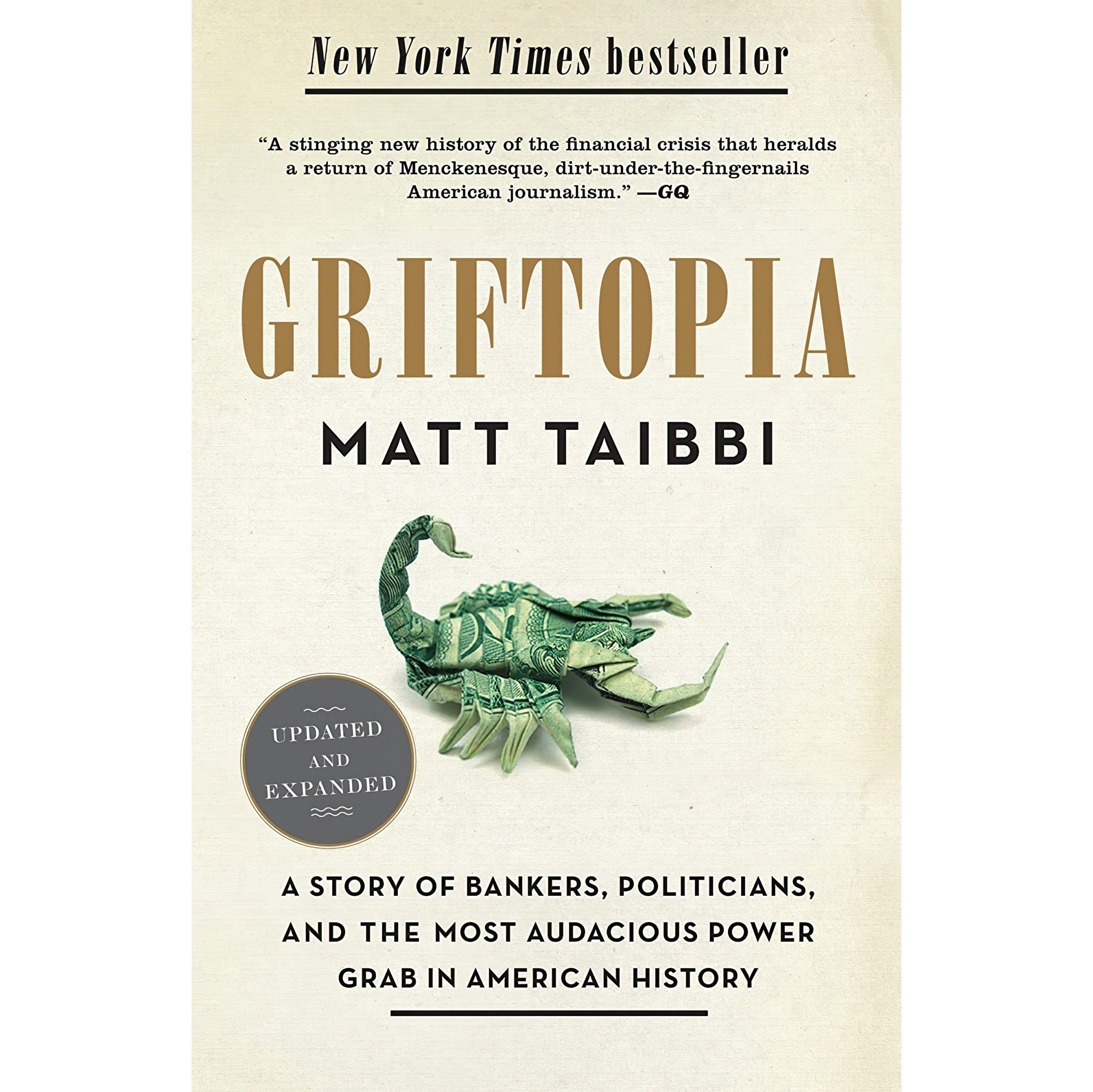 کتاب زبان اصلی Griftopia اثر Matt Taibbi انتشارات Random House