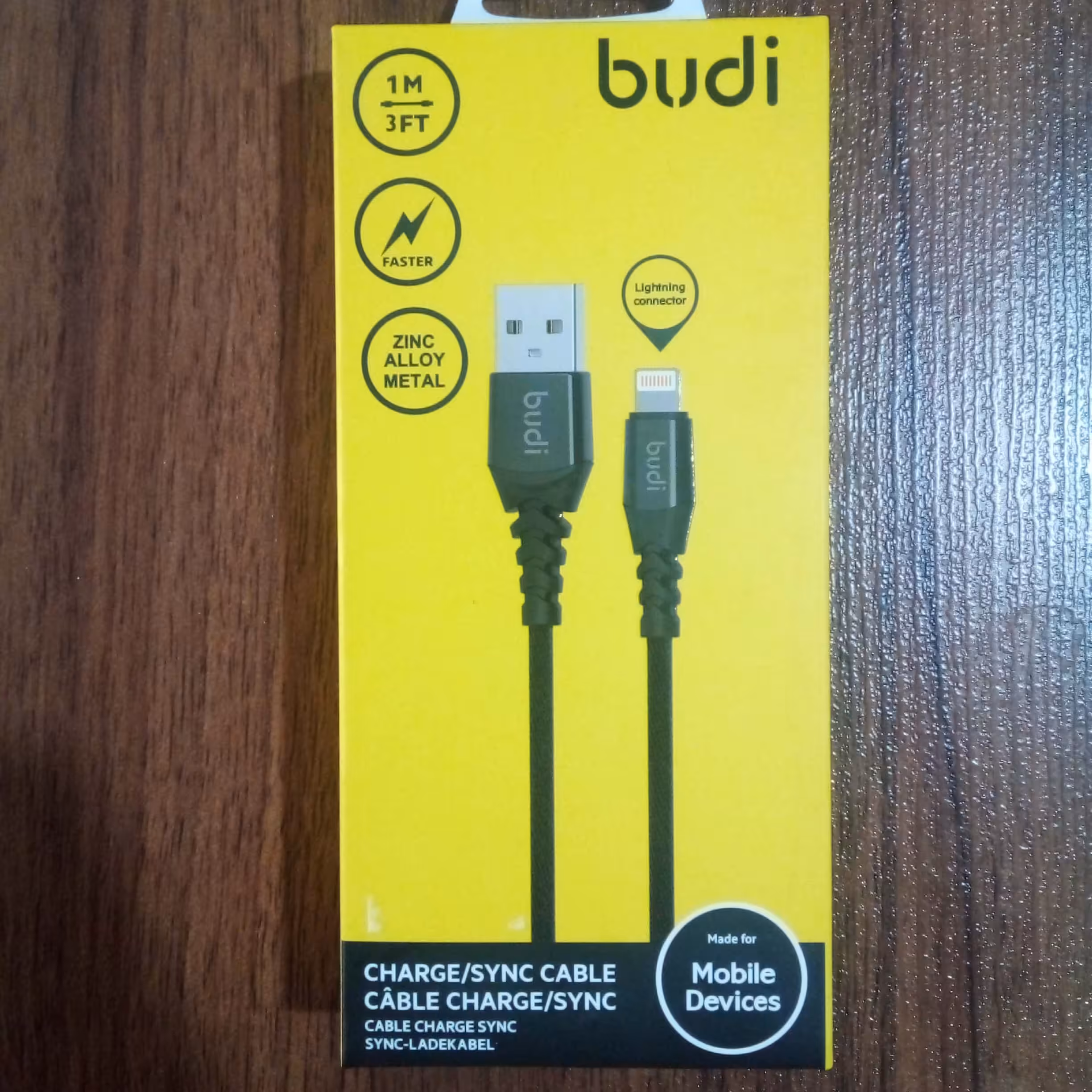 کابل موبایل آیفون zinc یک متری بودی