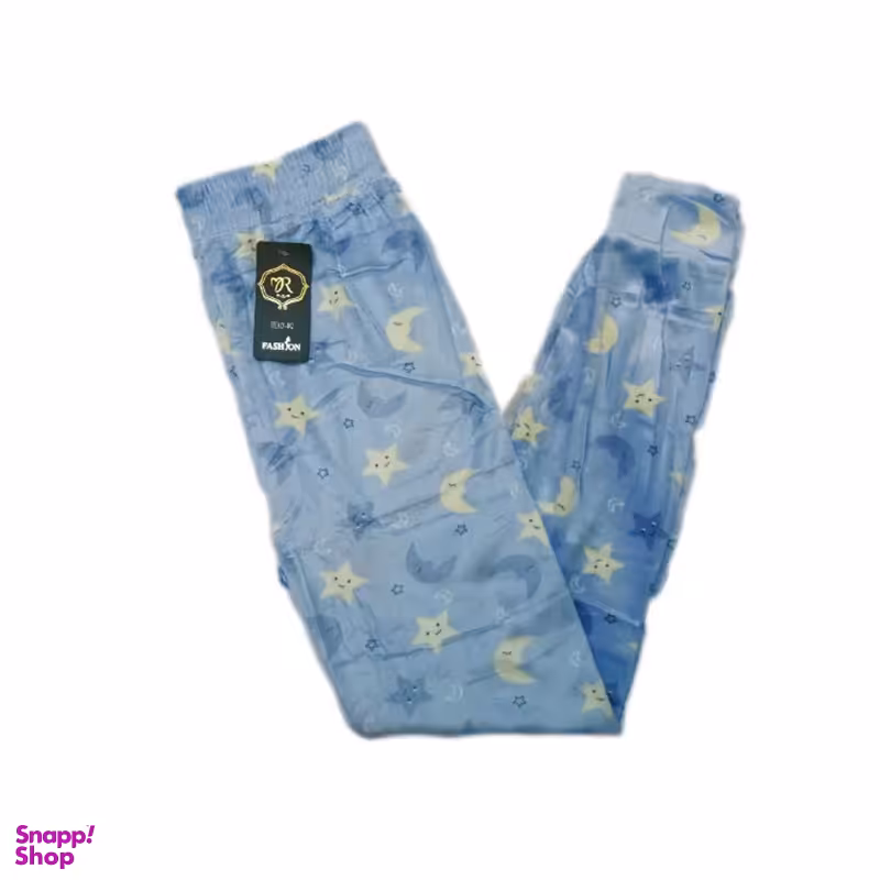 شلوار زنانه مخمل طرح ستاره رنگ آبی روشن